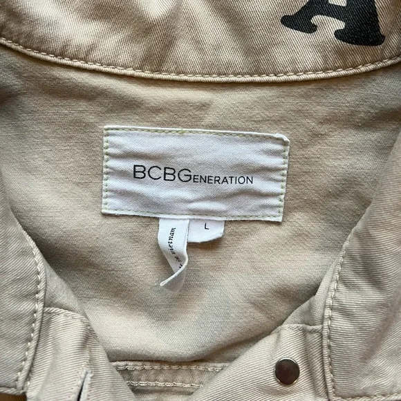 BCBGeneration Cropped Canvas Jacket Womens Size Large‎ - Picture 7 of 8